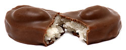 An Almond Joy split in half.