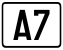 Cartouche signalétique représentant l'A7