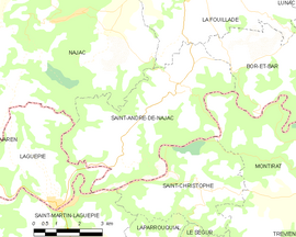 Mapa obce Saint-André-de-Najac