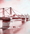 Pont Saint Pierre de Toulouse par E. Trutat. Anaglyphe d'après plaque négative stéréoscopique au collodion.