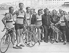 von links nach rechts: Robert Tanneveau, Emile Gamard, Sylvain Marcaillou, Pierre Cloarec, Roger Lapébie, Paul Chocque