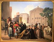 Francesco Hayez, Otto II. versöhnt sich mit seiner Mutter Adelheid von Burgund.