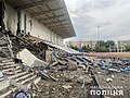 «Metalurh»-stadion etter russisk missilangrep kl 04 den 11. juli 2022