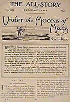 The All-Story febbraio 1912, con il romanzo Sotto le lune di Marte (Under the Moons of Mars) di Edgar Rice Burroughs