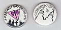 Badges from Liverpool Lesbian & Gay Pride 1990 & 1991