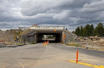 E4 har flyttat från gamla vägporten i juli 2022.