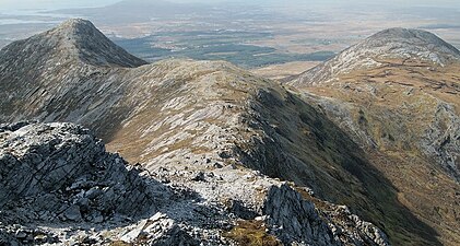 Benlettery (left) and Benglenisky (right) from summit of Bengower