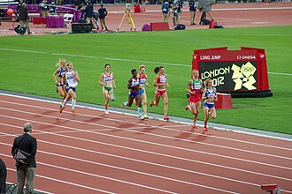 Photo de l'épreuve du 800 mètres de l'heptathlon féminin