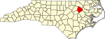 Mapa de Carolina del Norte con la ubicación del condado de Edgecombe