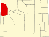 State map highlighting Teton County