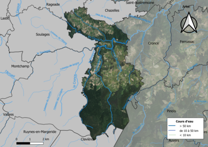 Vue aérienne du territoire communal.