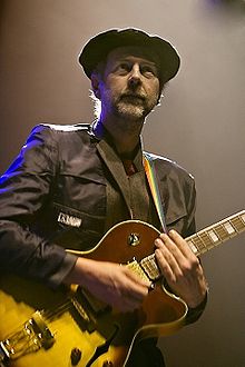 Bob Drake with the Peter Blegvad Trio performing at a Rock in Opposition Festival in Southern France in April 2007.