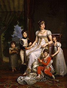 Caroline et ses enfants, par François Gérard, 1808, château de Fontainebleau.