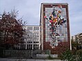 Fassadenmosaik an der Gesamtschule vor der Modernisierung