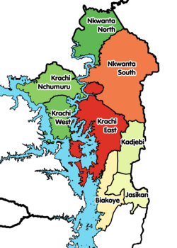 Location of the Oti Region Districts