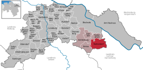 Poziția Nahrendorf pe harta districtului Lüneburg