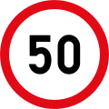 Speed limit of 50 km/h