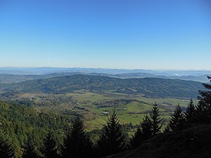 The county, looking east from west of Roseburg