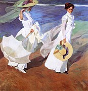 Paseo a orillas del mar, Joaquín Sorolla, 1909.