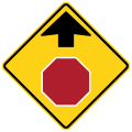 W3-1 Stop sign ahead