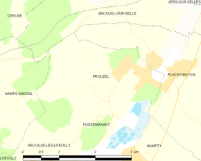 Poziția localității Prouzel