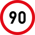 Speed limit of 90 km/h