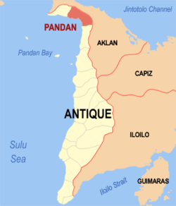 Mapa de Antique con Pandan resaltado