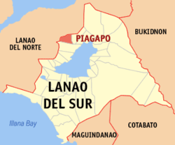 Mapa de Lanao del Sur con Piagapo resaltado