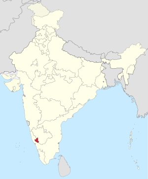 The map of India showing Coorg State