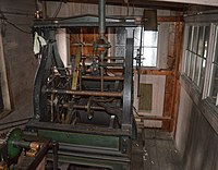 The Seth Thomas no. 14 clock mechanism, as it appeared in March 2018, prior to restoration