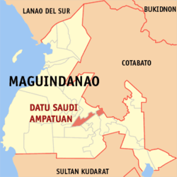 Peta Maguindanao Selatan dengan Datu Saudi Ampatuan dipaparkan