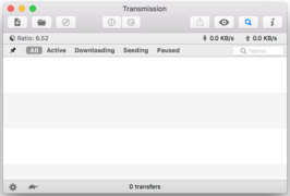 Cliente para la red BitTorrent Transmission 2.92.