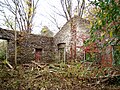 Ruins of an old mill site adjacent to the cemetery, once powered by the creek.