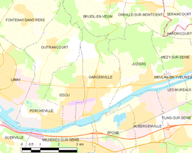 Mapa obce Gargenville