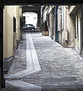 Passage des Postes vu du 104 de la rue Mouffetard.