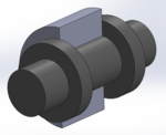 Revolute joint with shoulders cutaway view