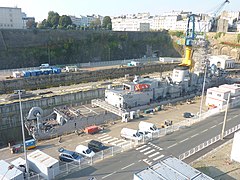 Brest Arsenal : les formes (cales de radoub) de Pontaniou en 2011 (la frégate Primauguet est dans l’une)