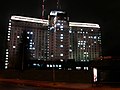 Frente del Hospital de Clínicas Dr. Manuel Quintela, toma nocturna. 2004.