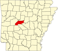 Map of Arkansas highlighting Perry County