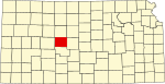 State map highlighting Rush County