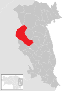 Lage der Gemeinde Pöllau (Steiermark) im Bezirk Hartberg-Fürstenfeld (anklickbare Karte)