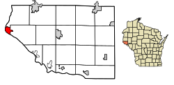 Location of Prescott in Pierce County, Wisconsin