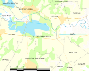 Poziția localității Villers-en-Prayères