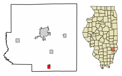 Location of Parkersburg in Richland County, Illinois.