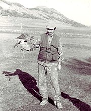 Hunting with goshawk in Kakheti, 1979.