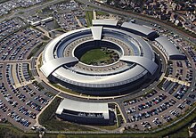 Siège du Government Communications Headquarters (GCHQ) britannique, impliqué par les révélations d’Edward Snowden dans la surveillance massive des télécommunications.