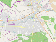 Mapa konturowa Konstancina-Jeziorny, blisko centrum po lewej na dole znajduje się punkt z opisem „Skolimów”