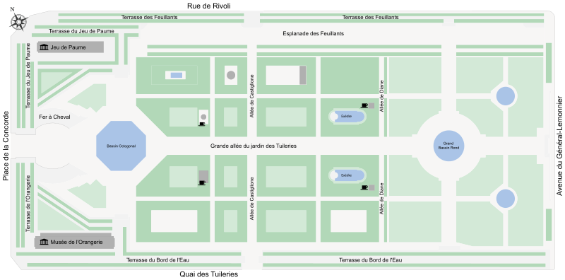 Plan des Jardin des Tuileries