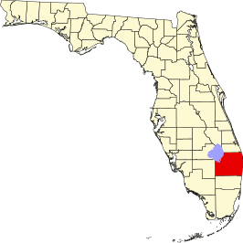 Locatie van Palm Beach County in Florida