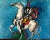 Raoul Dufy, 1914, Le Cavalier arabe (Le Cavalier blanc), oil on canvas, 66 x 81 cm, Musée d'Art Moderne de la Ville de Paris